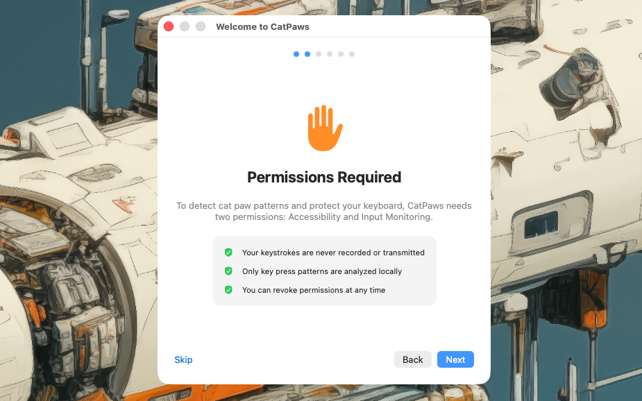 CatPaws onboarding screen